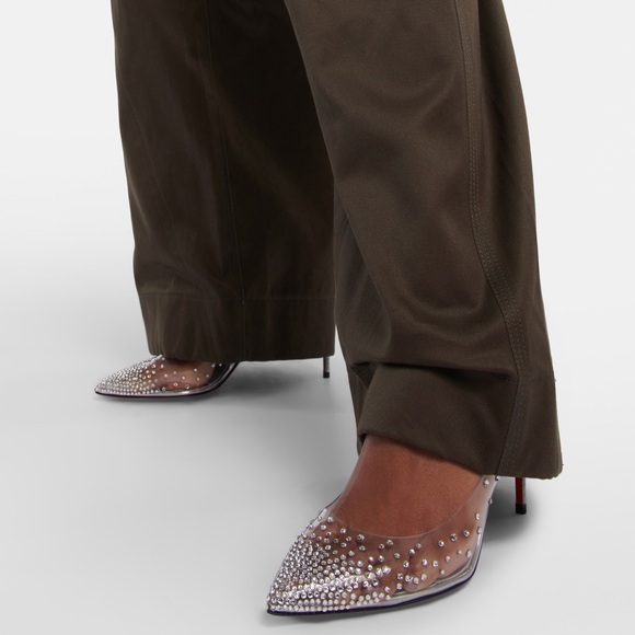 Christian Louboutin Degrastrass PVC 100/Specchio Rhinestone Clear/Silver Heels - Picture 14 of 14